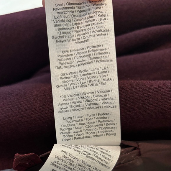 Selected Femme Purple Maroon Burgundy Eggplant Plum Wool Blend Midi Coat Jacket - Picture 10 of 13